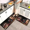 thumbnail image 2 of 2 Piece Wine Kitchen Rug Set, 3D Wine Glasses Kitchen Rugs and Mats Non Skid Washable Absorbent Microfiber Kitchen Floor Decor Mat 17"x47"+17"x30", 2 of 6