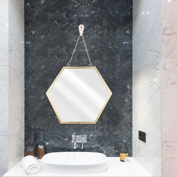 FRCOLOR  Geometric Hanging Mirror Decorative Wall High-class Materials Modern Style