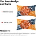 thumbnail image 4 of Burnt Orange Navy Blue Pillow Covers 12x20 in Fall Decor Dahlia Flowers Thanksgiving Autumn Decorative Couch Lumbar Pillow Cases Set of 2 Home Decor for Living Room Bedroom Bed Cushion Outdoor, 4 of 6