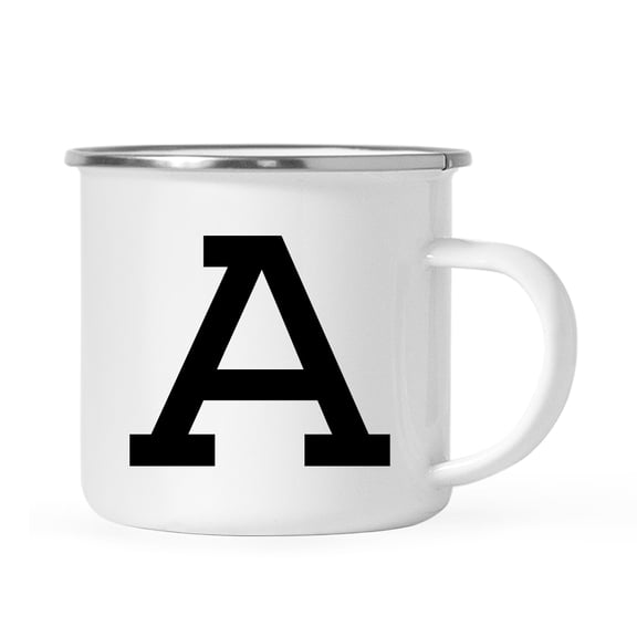 Koyal Wholesale 11oz. Stainless Steel Campfire Coffee Mug Gift, Camp Monogram Initial A, 1-Pack