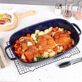 thumbnail image 2 of Fuente para hornear de cerámica de 4.5 cuartos para servir cazuela, lasaña, gratinar, asar y hornear. Bandeja grande de 14 x 10 x 3,11 pulgadas, segura para horno, microondas, refrigerador, gabinete d, 2 of 5