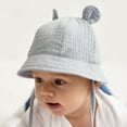 thumbnail image 5 of Herrnalise Baby Toddler Sun Bucket Hats Wide Brim Beach Hats Infants Girls Cap Sun Protection Summer Kid Hat 3-12 Months, 5 of 8