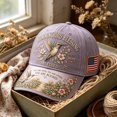 thumbnail image 2 of Hummingbird Blessing Faith Garden Morning Cap,Botanical Hummingbird American Flag Printed Baseball Cap,Lightweight Adjustable Casual Outdoor Sun Hat for Men & Women, 2 of 7