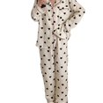thumbnail image 7 of Long Sleeve Pajama Set Milk Fiber Breathable Cute Soft Button Down Sleepwear for Women, 7 of 7