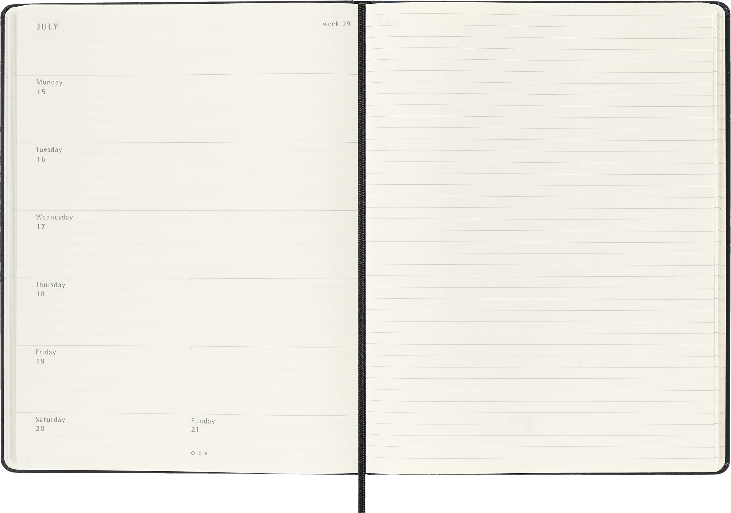 Moleskine 2023-2024 Weekly Planner, 18M, Extra Large, Black, Hard Cover (7.5 x 10)