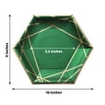 thumbnail image 2 of Balsa Circle 25 Hunter Emerald Green 9" Hexagon Disposable Salad Paper Plates Gold Trim Wedding Party, 2 of 8