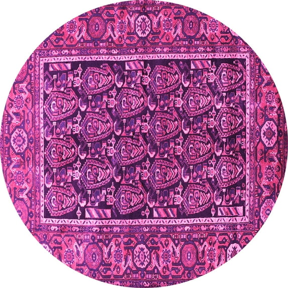 Ahgly Company Indoor Round Persian Pink Traditional Area Rugs, 8' Round