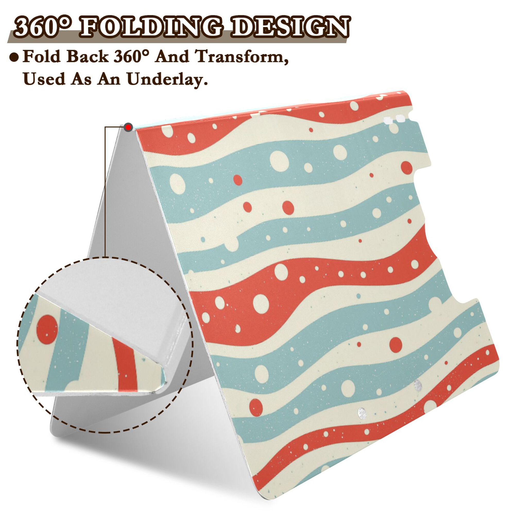 FORMRS A4 Clipboard Folder with Pen Holder Horizontal Foldable School Office Binder, Light Blue Pattern