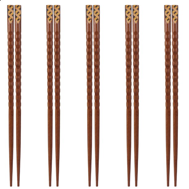 1 juego de 5 pares de palillos de madera de hierro, palillos puntiagudos, vajilla