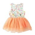 thumbnail image 3 of Toddler Dresses Kids Easter Bunny Print Sleeveless Above Knee Mini Tutu Dress Vest Style for Party and Holiday Celebrations Orange 12 Months-18 Months, 3 of 7