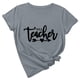 thumbnail image 1 of Camiseta de manga corta con estampado bonito para el día del maestro y cuello redondo suelto a la moda para mujer Pompotops hfajkhk137911, 1 of 6