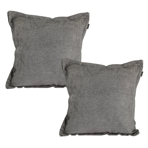 Cojin Decorativo Cuadrado Set de 2 Niz Gris Oscuro