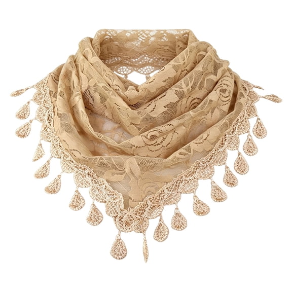 Scarf for women Rose Hollow Lace Tassel Multipurpose Neck Warm Wrap Shawl Scarves