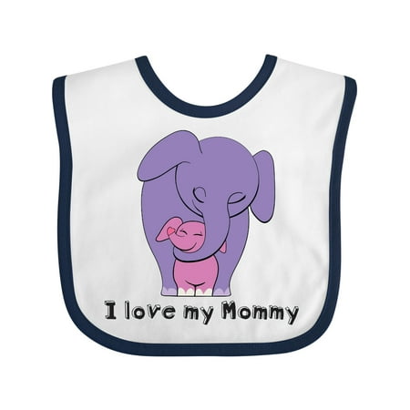 

Inktastic I Love My Mommy Elephant Purple Pink Gift Baby Girl Bib