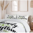 thumbnail image 6 of Ambesonne Family Duvet Cover Set, Lettering Phrase, 2-Calking, Apple Green Black White, 6 of 7