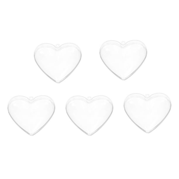 5 piezas de cajas en forma de corazón Caja de caramelo de plástico transparente Bola transparente para Navidad