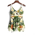 thumbnail image 4 of YTCAMLO 2 Piece Tankini Swimsuits for Women Trendy Tropical Floral V Neck Tankini Top with Boyshorts Lightweight Quick Dry Bathing Suits, Green1 L, 4 of 6