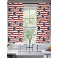 thumbnail image 5 of 4th of July Semi Sheer Window Curtains 72 Inches Long, Independence Day Blue Star Red Striped Rustic Rod Pocket Voile Silky Chiffon Curtain Light Filtering Drapes for Living Room, 52"x72", 2 Panels, 5 of 9
