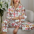 thumbnail image 6 of Fotbe Colorful Donuts Pattern Long Sleeve Pajama Set for Women,Sleepwear Set,2-piece Loungewear Set,Soft PJs Comfy Nightwear with Pockets -XX-Large, 6 of 7