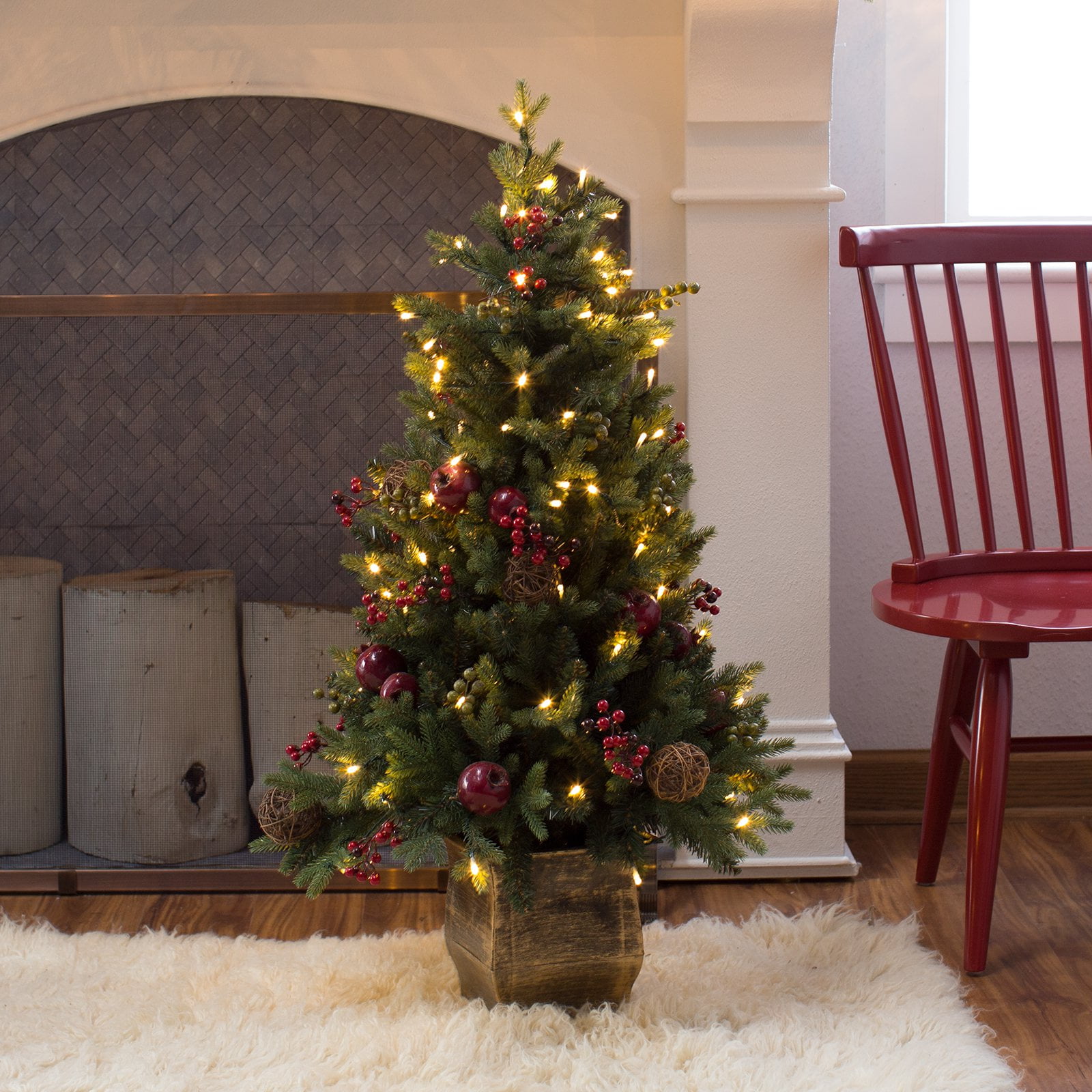 pomegranate pine pre lit battery operated christmas tree walmartcom - Battery Operated Christmas Trees pomegranate pine pre lit battery operated christmas tree walmartcom - Battery Operated Christmas Trees