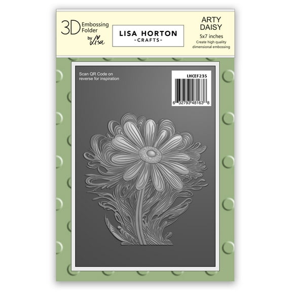 Lisa Horton Crafts  Embossing Folder 5"X7" -Arty Daisy