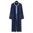 thumbnail image 4 of Chemise à Manches Longues Style Marocain pour Hommes, Thobe Musulman Brodé pour Hommes, Vêtement Islamique, Robe Décontractée à Col Rond pour Loisirs Quotidiens, Cadeau de Vacances, 4 of 9