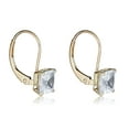 thumbnail image 2 of AVORA 10K Yellow Gold Princess-cut 6mm Simulated Diamond CZ Lever-back Drop Earrings, 2 of 6