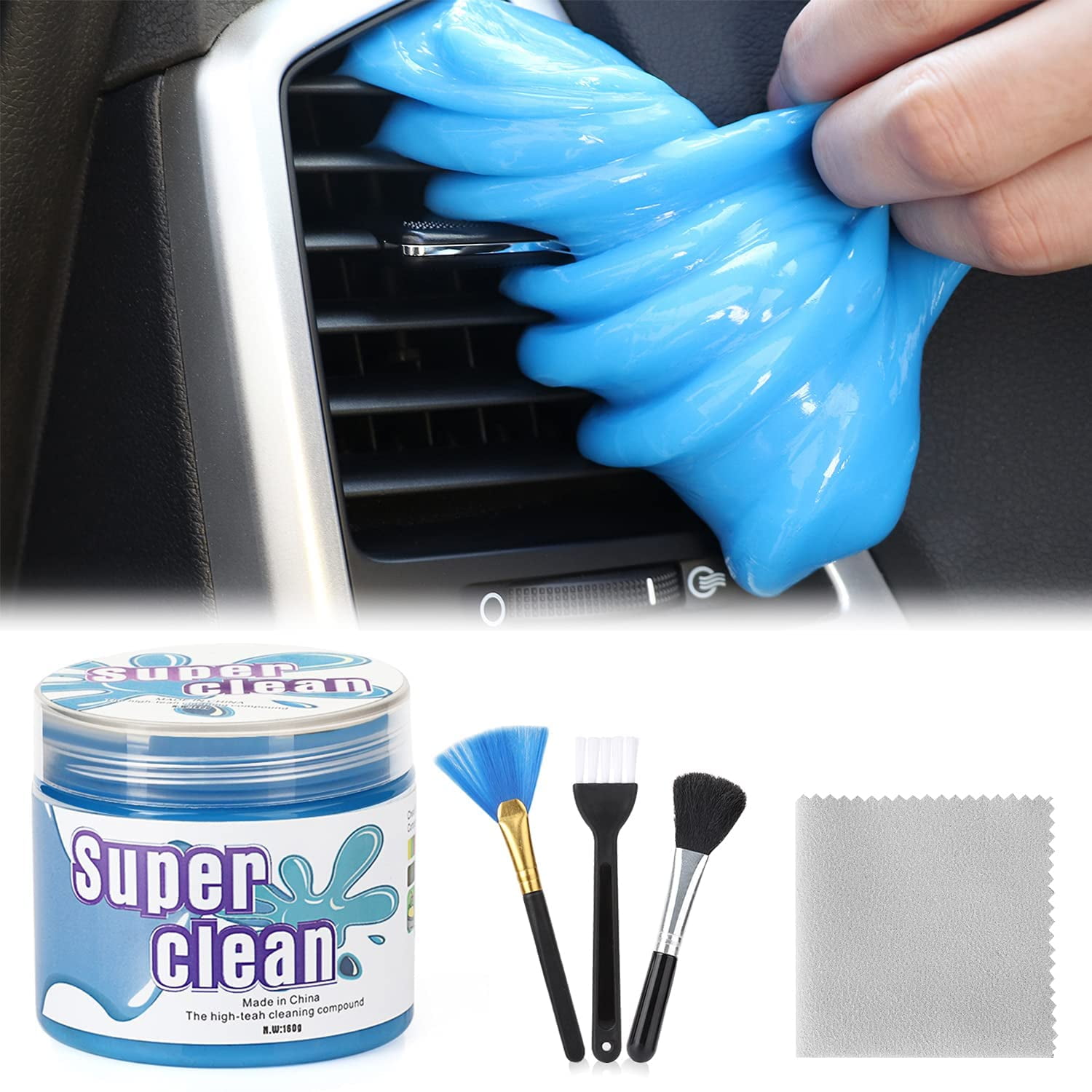 Blue 3PCS Car Vents Cameras Calculators and Other Plastic Rugged Surface Car Interior Detailing Cleaner Universal Dust Cleaning Gel,Keyboard Cleaner Putty,for PC Tablet Laptop Keyboards Printers