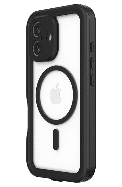 Body Glove Tidal Waterproof with MagSafe Case for iPhone 16, Black/Clear