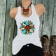 thumbnail image 3 of Blusa sin mangas con cuello redondo y estampado de girasol para mujer Fridja  gh3841, 3 of 4