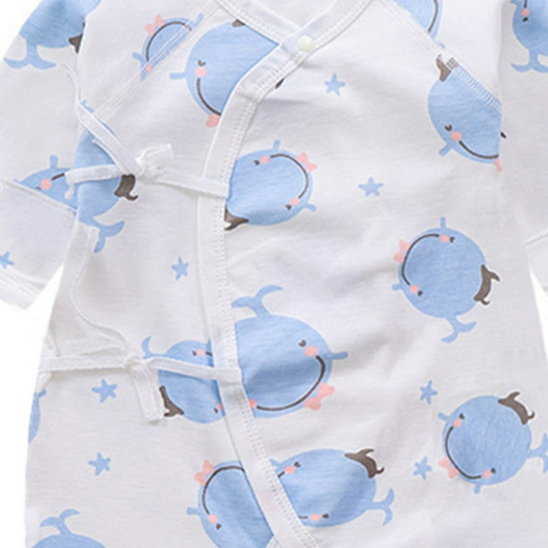 Newborn Baby Bubble Romper Cotton Long Sleeve Lace Up One Piece