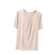thumbnail image 2 of Pijama de manga corta para mujer, color liso, manga corta, camiseta fina, pijama de manga corta, blusa de poliéster, 2 of 7