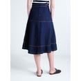thumbnail image 3 of Free Assembly Women's Belted Denim Panel Skirt, Sizes 0-20, 3 of 4