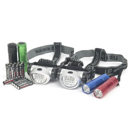 Ozark Trail® Outdoor Equipment LED Flashlights & Headlamps Combo with Batteries Variety Pack 6 pc Carded Pack
