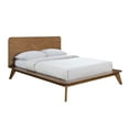 thumbnail image 3 of Walnut King Bed Frame: Solid Wood Platform, Mid-Century Modern Style, Mattress Ready, 75.5"W x 85"D, Bedroom Furniture, 3 of 6