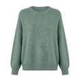 thumbnail image 4 of Yijfswar Sweaters for Women Crewneck Casual Knit Long Sleeve Tops Pullover Fall Tops, 4 of 4