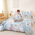 thumbnail image 3 of Erosebridal Kawaii Seahorse 7-Piece Bedding Comforter Set,Ocean Animal Colorful Coral King Bedding Sets For Boys Kids,Reversible, 3 of 7