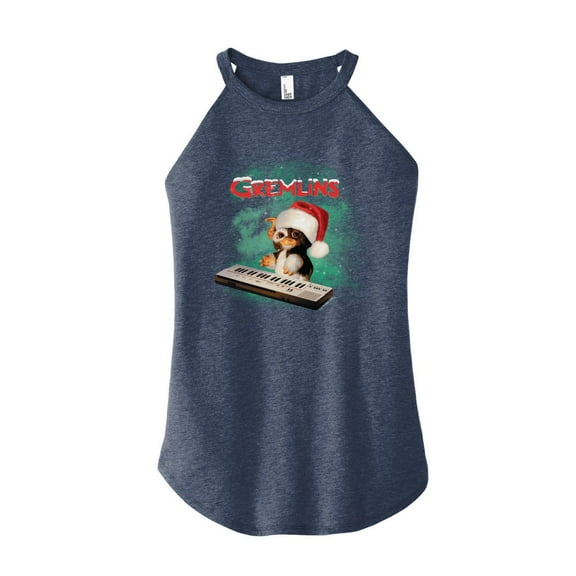 Gremlins - Holiday Gizmo Plays Keyboard - Juniors High Neck Tank Top