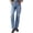 Light blue, variant on Women Middle Waist Light Washed Straight Leg Denim Pants Casual Ankle Jeans