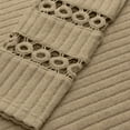 thumbnail image 3 of Ribbed Tops for Women with Hollow-Out Lace Long Sleeve Soft Knit V Neck Shirt Loose Casual Fall Pullover Blouses (2XL, Khaki), 3 of 6