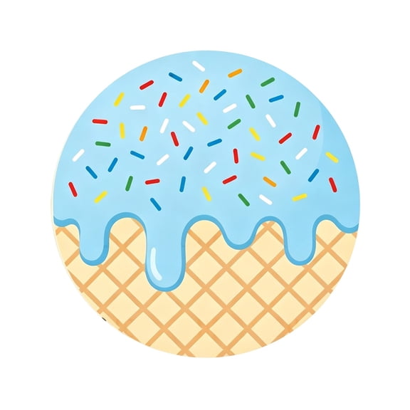 25Pcs Ice Cream Party Tableware Set Paper Plates Cups Napkins Easy to Clean for Back To School Summer Picnic Indoor Outdoor Events Birthday Party