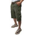 thumbnail image 2 of RAW X Mens Belted Cargo Shorts Relaxed Fit Casual Knee Length Cargo Shorts for Men, Hidden Snap Pocket - Sage, 52, 2 of 8