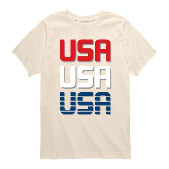 Instant Message - Red White & Blue USA Short Sleeve Graphic T-Shirt