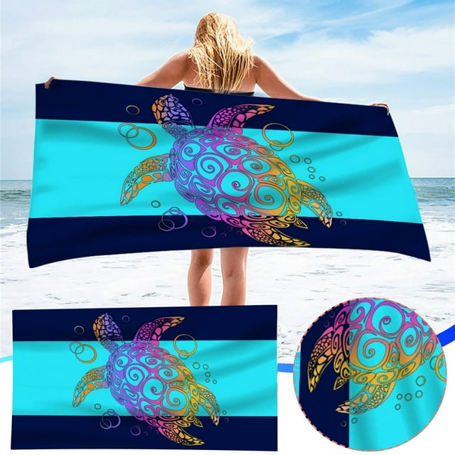 Fiudx Toalla de Playa de Microfibra, Ligera y de Secado Rápido, Resistente a La Arena y Absorbente, Ideal para Piscina y Playa, Ideal para Viajes y Camping, 75 X 150 Cm.