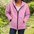 thumbnail image 4 of Godom Women Oversized Zip Up Hoodies Long Sleeve Tunic Sweatshirt Long Fleece Hoodie Jacket with Pockets, 4 of 7