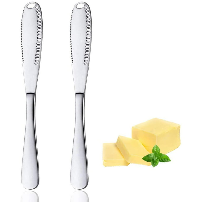 2 Pack Stainless Steel Butter Spreader Knife, Multi use for Kitchen  Gadgets, Curler, Peanut Spreader, Butter Roller, Scooper for Butter,  Cheese, Peanut, Butter Knife For Cold Butter 