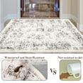 thumbnail image 5 of FairOnly 5'x7' Vintage Distressed Area Rugs Washable Low Pile Area Rugs for Living Room Non Slip Non Shedding Bathroom Rug Beige Carpet, 5 of 7
