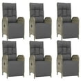 thumbnail image 2 of vidaXL 7 Piece Garden Dining Set with Cushions Grey Poly Rattan, 2 of 5