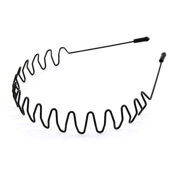 Mens Slicked Back Hair band, Outdoor Sports Fashion Pigtail HeadBand/Never Paint-shedding Metal Head Buckle Clip for Mens Long Hair, Braid and other Hair Styles - Hook Wave