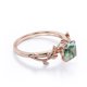 thumbnail image 3 of JeenMata Anillo de Compromiso Inspirado en la Naturaleza de Ágata Verde Musgo Transparente Natural de Talla Cojín de 1 Quilate - Engaste de 4 Puntas - Baño de Oro Rosa de 18 K sobre Plata, 3 of 5